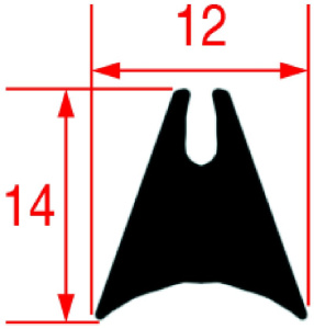 УПЛОТНИТЕЛЬНАЯ РЕЗИНА ДЛЯ СТЕКЛА ПЕЧИ 3253 - 6 М