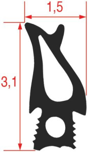 УПЛОТНИТЕЛЬ ДВЕРИ ДУХОВКИ 1505X695ММ RATIONAL 5105.1024P