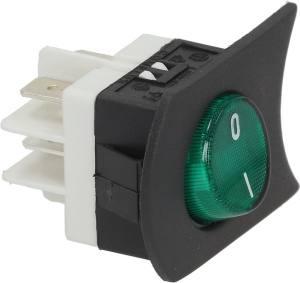 ЗЕЛЕНЫЙ ДВУХПОЛЮСНЫЙ ПЕРЕКЛЮЧАТЕЛЬ, 16А, 250В