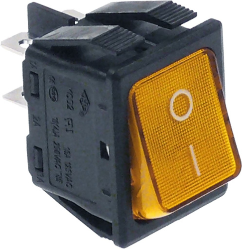5110432. КНОПКА ДВУХПОЛЮСНАЯ ОРАНЖЕВАЯ 16A 250V