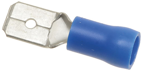 3051050. СИНИЙ ШТЕКЕРНЫЙ СОЕДИНИТЕЛЬ С ПЛОСКИМИ КОНТАКТАМИ 6,3X0,8 ММ 100 ШТ