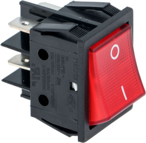 ВЫКЛЮЧАТЕЛЬ ДВУХПОЛЮСНЫЙ КРАСНЫЙ 16A 250V