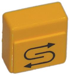 КНОПКА КВАДРАТНАЯ ЖЕЛТАЯ 23Х23 ММ