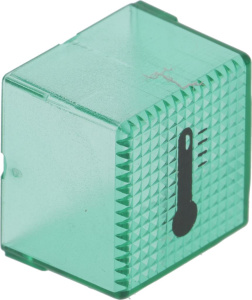 КОЛПАЧОК ДЛЯ КНОПКИ С ЗЕЛЁНОЙ ШЕЛКОГРАФИЧЕСКОЙ ПЕЧАТЬЮ