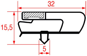 УПЛОТНИТЕЛЬ ВСТАВНОЙ 580Х460 ММ