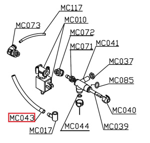 ТРУБКА СИЛИКОНОВАЯ L=250 LELIT MC043