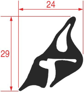 УПЛОТНИТЕЛЬ РАМКИ ДВЕРЦЫ 1640 MM