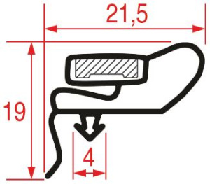 УПЛОТНИТЕЛЬ ДВЕРИ 1564X720 MM