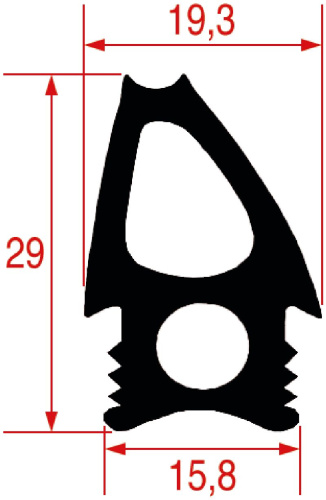 5058929. УПЛОТНИТЕЛЬ ДВЕРИ 725X475 ММ