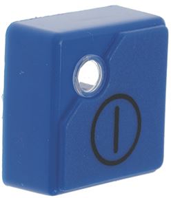 КНОПКА КВАДРАТНАЯ СИНЯЯ 23Х23 ММ "ВКЛЮЧЕНИЕ"