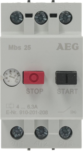 3397406. АВАРИЙНЫЙ ВЫКЛЮЧАТЕЛЬ ДВИГАТЕЛЯ AEG MBS25 50/60HZ 3KW