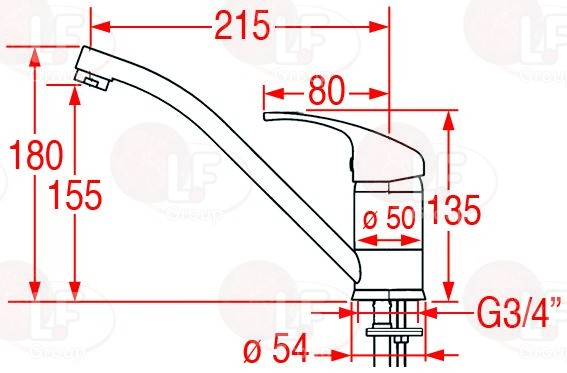 3759165. СМЕСИТЕЛЬ С ОДНИМ ОТВЕРСТИЕМ, С КОРОТКИМ РЫЧАГОМ