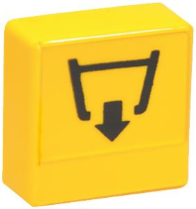 КНОПКА КВАДРАТНАЯ ЖЕЛТАЯ 23Х23 "СЛИВ"