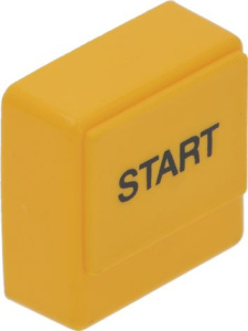 КВАДРАТНАЯ КНОПКА "СТАРТ" 23Х23 ММ ЖЕЛТАЯ