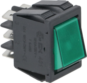 ЗЕЛЕНЫЙ ДВУХПОЛЮСНЫЙ ДЕВИАТОР 16A 250В