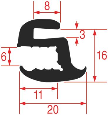 5108538. УПЛОТНИТЕЛЬ СТЕКЛА ПЕЧИ 2010 ММ