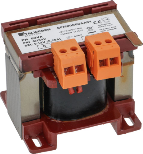 3739034. ТРАНСФОРМАТОР 0-230V/0-12V 63VA
