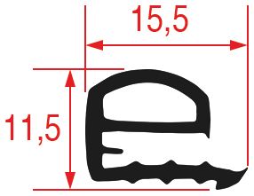 3786782. УПЛОТНИТЕЛЬ СТЕКЛА ПЕЧИ 1275x430 mm RATIONAL 5105.1005