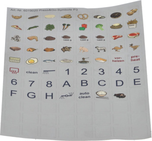 SYMBOLS FOR PRESS AND GO P3, MINI CONVOTHERM 6019020