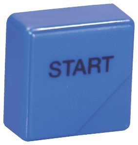 КНОПКА КВАДРАТНАЯ СИНЯЯ 23Х23 ММ "СТАРТ"
