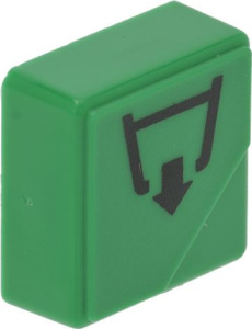 КВАДРАТНАЯ КНОПКА "СЛИВ" 23Х23 ММ ЗЕЛЕНАЯ