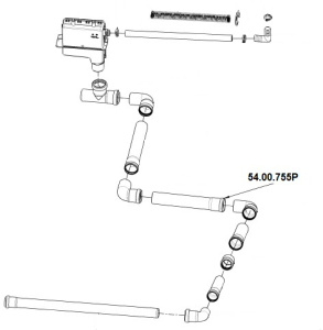 ПАТРУБОК ПОЛИПРОПИЛЕНОВЫЙ DN50X250 ММ RATIONAL 54.00.755P