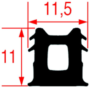 УПЛОТНИТЕЛЬНАЯ РЕЗИНА ФАСАДА ПЕЧИ - 6 М