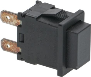 ПЕРЕКЛЮЧАТЕЛЬ ОДНОПОЛЮСНЫЙ КНОПОЧНЫЙ ЧЕРНЫЙ, 15 А, 250 В