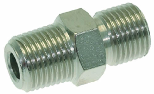 1349094. ПАТРУБОК Ø 1/8"M - 1/8"M, НИКЕЛИРОВАННАЯ ЛАТУНЬ