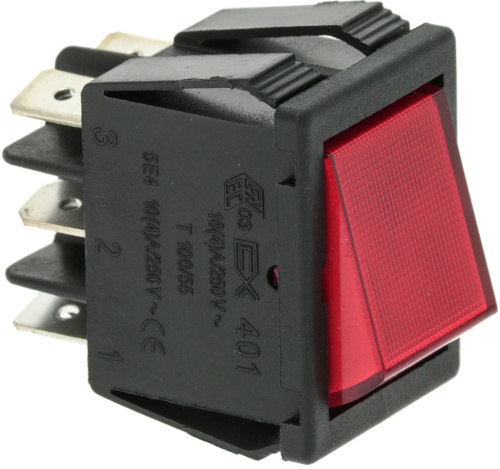 3319018. КРАСНЫЙ ДВУХПОЛЮСНЫЙ ДЕВИАТОР 16A 250В
