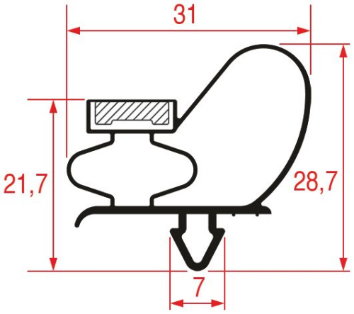 7112389. УПЛОТНИТЕЛЬ ВСТАВНОЙ 1492X423 ММ