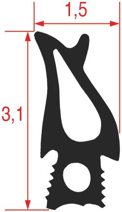 5012475. УПЛОТНИТЕЛЬ ДВЕРИ ДУХОВКИ 1505x695ММ RATIONAL 5105.1024P
