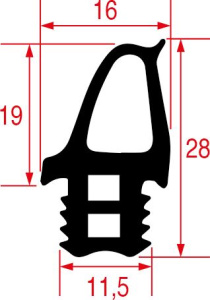 УПЛОТНИТЕЛЬ ДВЕРЦЫ 2729 B 620MM L 755MM