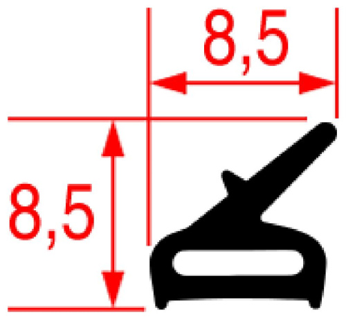 3186105. ДВЕРНОЙ УПЛОТНИТЕЛЬ ДЛЯ ПЕЧИ 550X250 MM