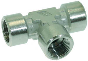Т-ОБРАЗНЫЙ НИКЕЛИРОВАННЫЙ ФИТИНГ Ø 3/8"F-3/8"F-3/8"F