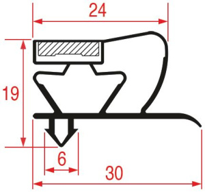 УПЛОТНИТЕЛЬ ВСТАВНОЙ 610X400 MM