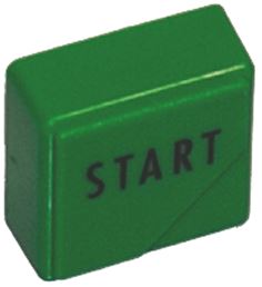 КНОПКА КВАДРАТНАЯ 23Х23 ММ "СТАРТ" ЗЕЛЕНАЯ