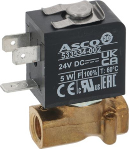 КЛАПАН ЭЛЕКТРОМАГНИТНЫЙ ДВУХХОДОВОЙ 1/8" 24V 5W