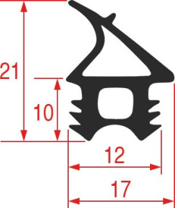 УПЛОТНИТЕЛЬНАЯ РЕЗИНА ДВЕРИ ПЕЧИ 1490X465ММ