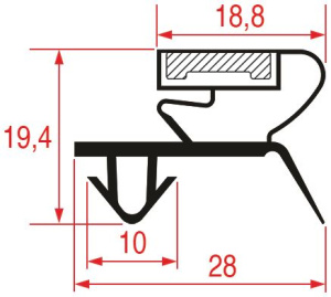 УПЛОТНИТЕЛЬ ВСТАВНОЙ 1793X750 MM