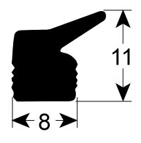УПЛОТНЕНИТЕЛЬ 11X8ММ КРЫШКИ ВАКУУМНОГО УПАКОВЩИКА (20МЕТРОВ)