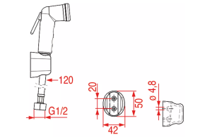 ПРОМЫВОЧНЫЙ ДУШ Ø 1/2" MONOLITH R0801010102