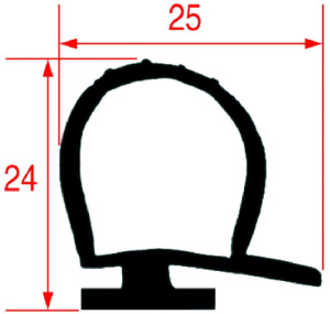 ЧЕРНАЯ УПЛОТНИТЕЛЬНАЯ РЕЗИНА ДЛЯ КАМЕРЫ - 7 М