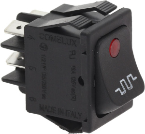 ЧЕРНЫЙ ДВУХПОЛЮСНЫЙ ВЫКЛЮЧАТЕЛЬ 16А 250В