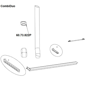 ДЕРЖАТЕЛЬ ВЕНТИЛЯЦИОННОЙ ТРУБЫ COMBIDUO RATIONAL 60.73.822P