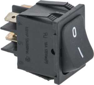 ЧЕРНЫЙ ДВУХПОЛЮСНЫЙ ПЕРЕКЛЮЧАТЕЛЬ, 10А, 250В