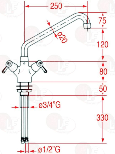 3759245. КРАН С ОДНИМ ОТВЕРСТИЕМ STYL-K9E