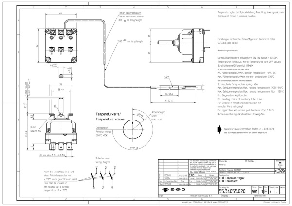 3444561. ТЕРМОСТАТ ТРЕХФАЗНЫЙ 50-300°C ELECTROLUX PROFESSIONAL 0021002900