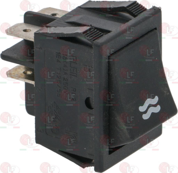 1319606. ДВУХПОЛЮСНАЯ ЧЕРНАЯ КНОПКА 16А 250В