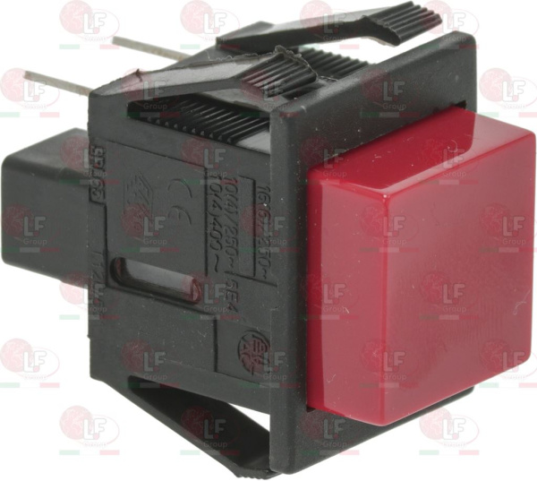 3319429. ОДНОПОЛЮСНЫЙ КНОПОЧНЫЙ ПЕРЕКЛЮЧАТЕЛЬ, КРАСНЫЙ, 16 А, 250 В